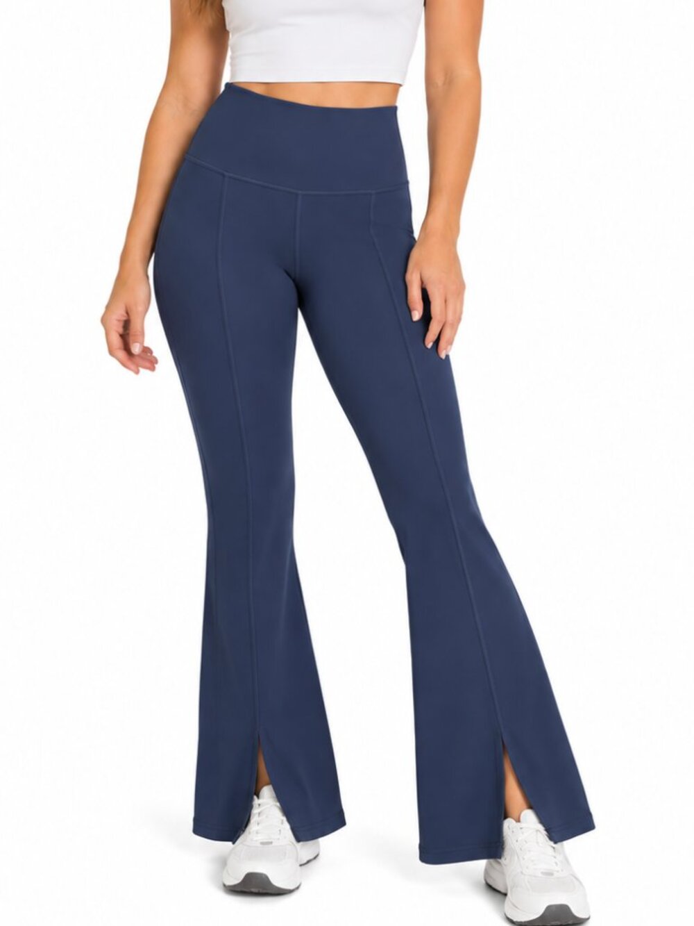 TNA TNAction Butter High Waist 29.5" Flare Legging Navy Small Split Leg Aritzia
